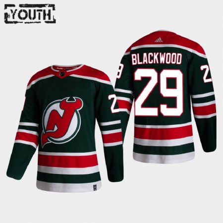Camisola New Jersey Devils Mackenzie Blackwood 29 2020-21 Reverse Retro Authentic - Criança